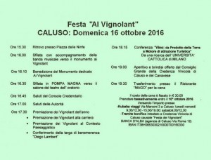 Domenica 16 ottobre la festa “Al Vignolant 2016” 1