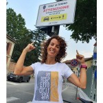 La canavesana Paola Gianotti ha inaugurato a Torino i cartelli di ATTENZIONE AL CICLISTA SULLE STRADE 1