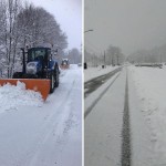 Nevicata sulle Valli di Lanzo, all’opera i mezzi della Città metropolitana