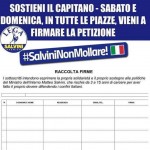Raccolta firme in segno di solidarietà a Matteo Salvini