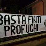 Striscione di CasaPound a Castellamonte Basta finti profughi