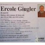 È mancato l'ex Sindaco di Quassolo Ercole Giugler